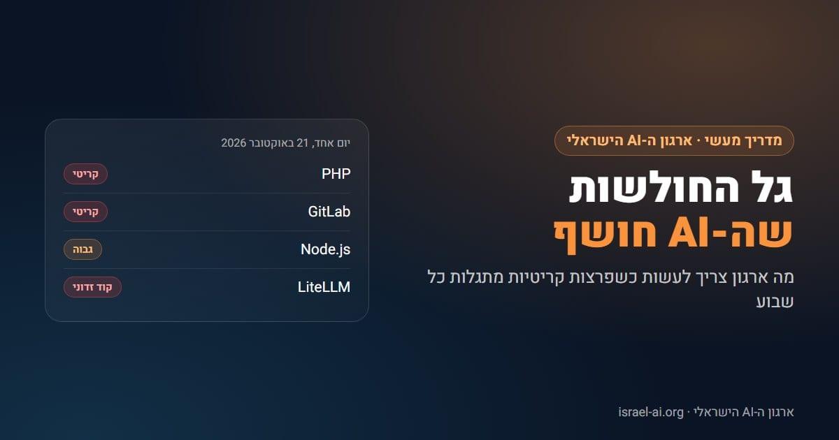 גל החולשות שה-AI חושף: PHP, GitLab ו-Node.js ביום אחד, והמדריך המעשי לארגונים
