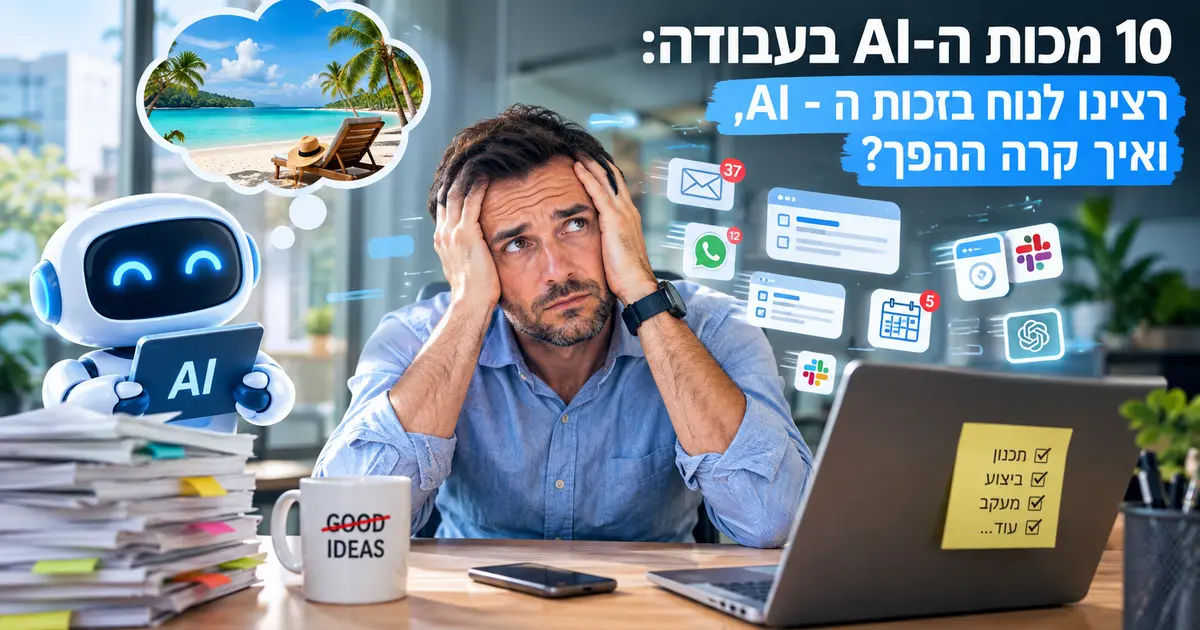 10 מכות ה-AI במשרד: האם הבינה המלאכותית עובדת בשבילנו, או שאנחנו עובדים בשבילה?